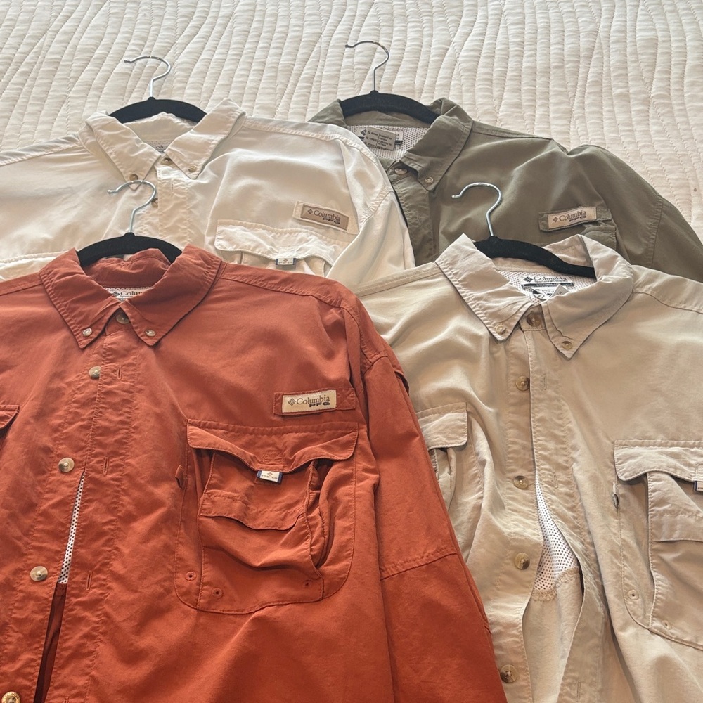 Columbia Men’s Lightweight Shirt-Jacket in Rust Orange and Neutrals